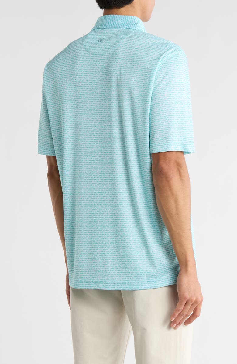 Greg Norman Print Knit Golf Polo, Alternate, color, Oceanic