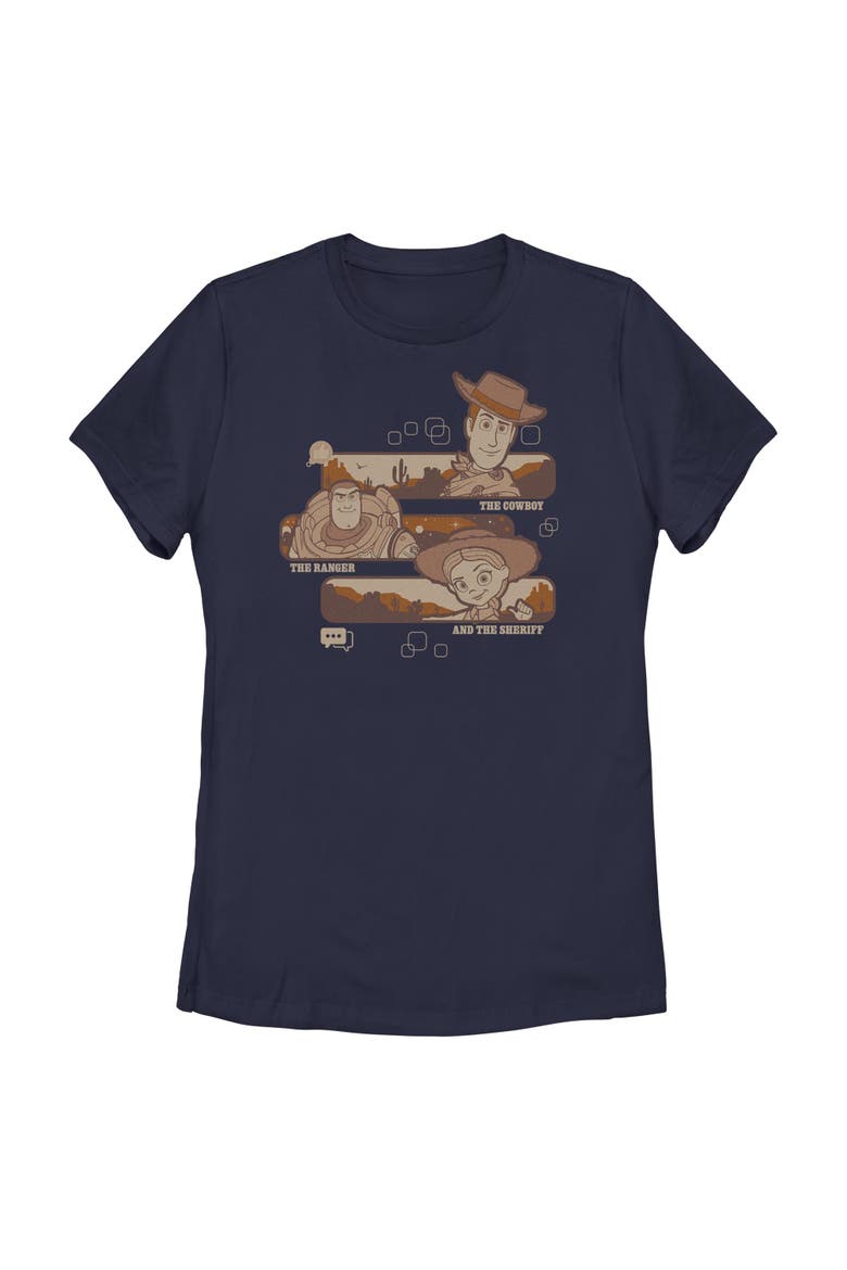Women's Toy Story 5 Cowboy Ranger And Sheriff  Graphic T-Shirt, Main, color, Navy Blue