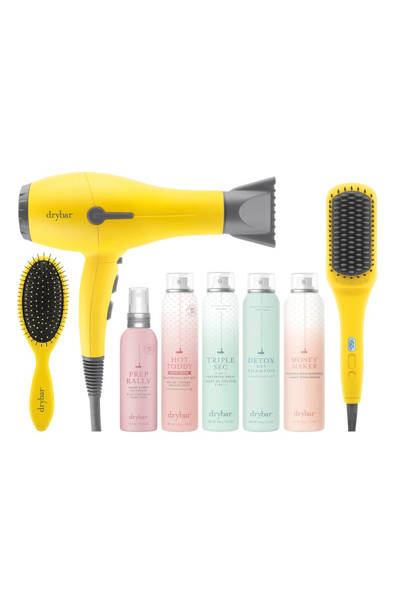 Drybar The Smooth Hair Crew The Brush Crush Heated Straightening Brush Deluxe Set, Main, color, 