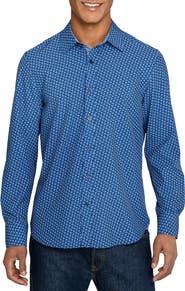 CONSTRUCT Slim Fit Pinwheel Floral Performance Long Sleeve Shirt