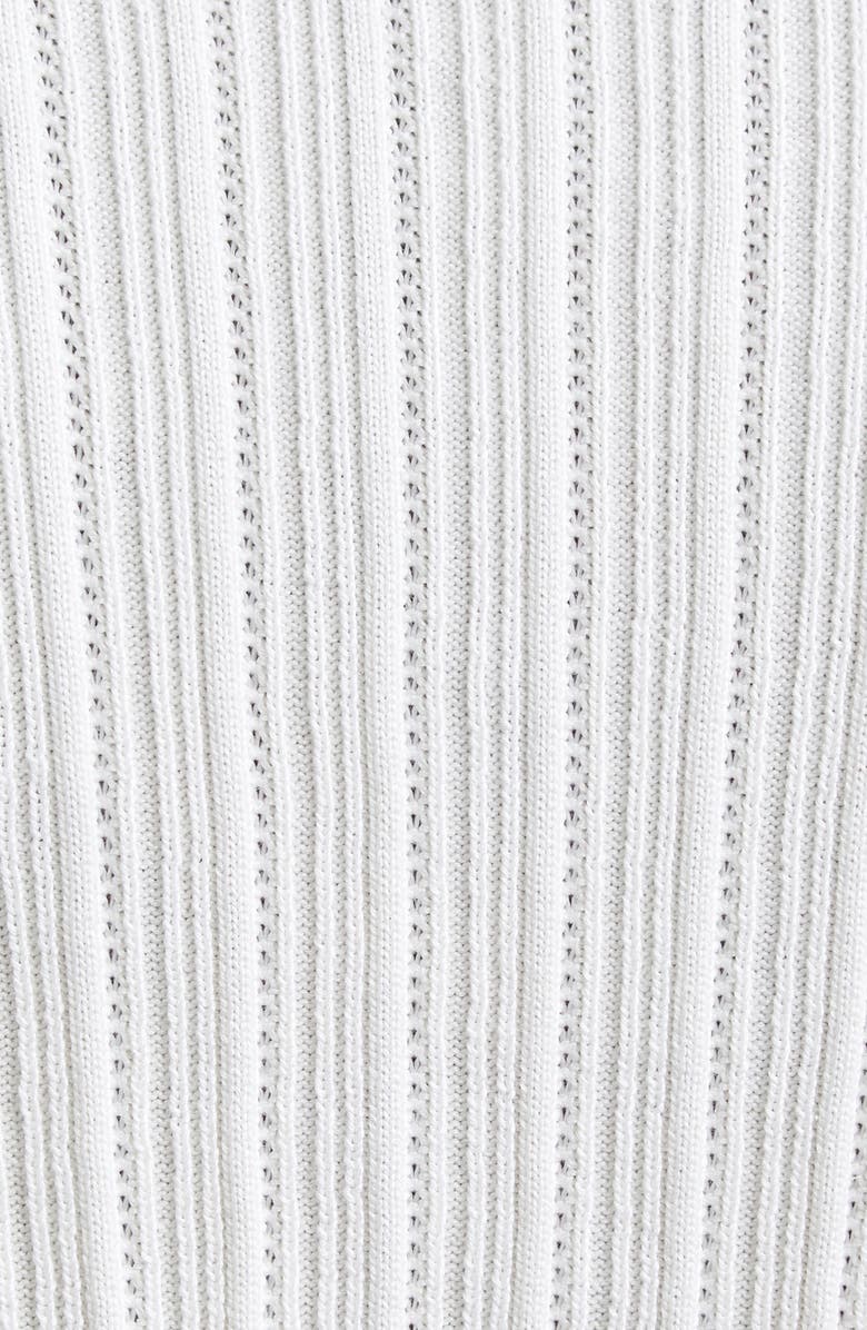 Thom Browne Pointelle & Rib Silk & Cotton Cardigan, Alternate, color, White