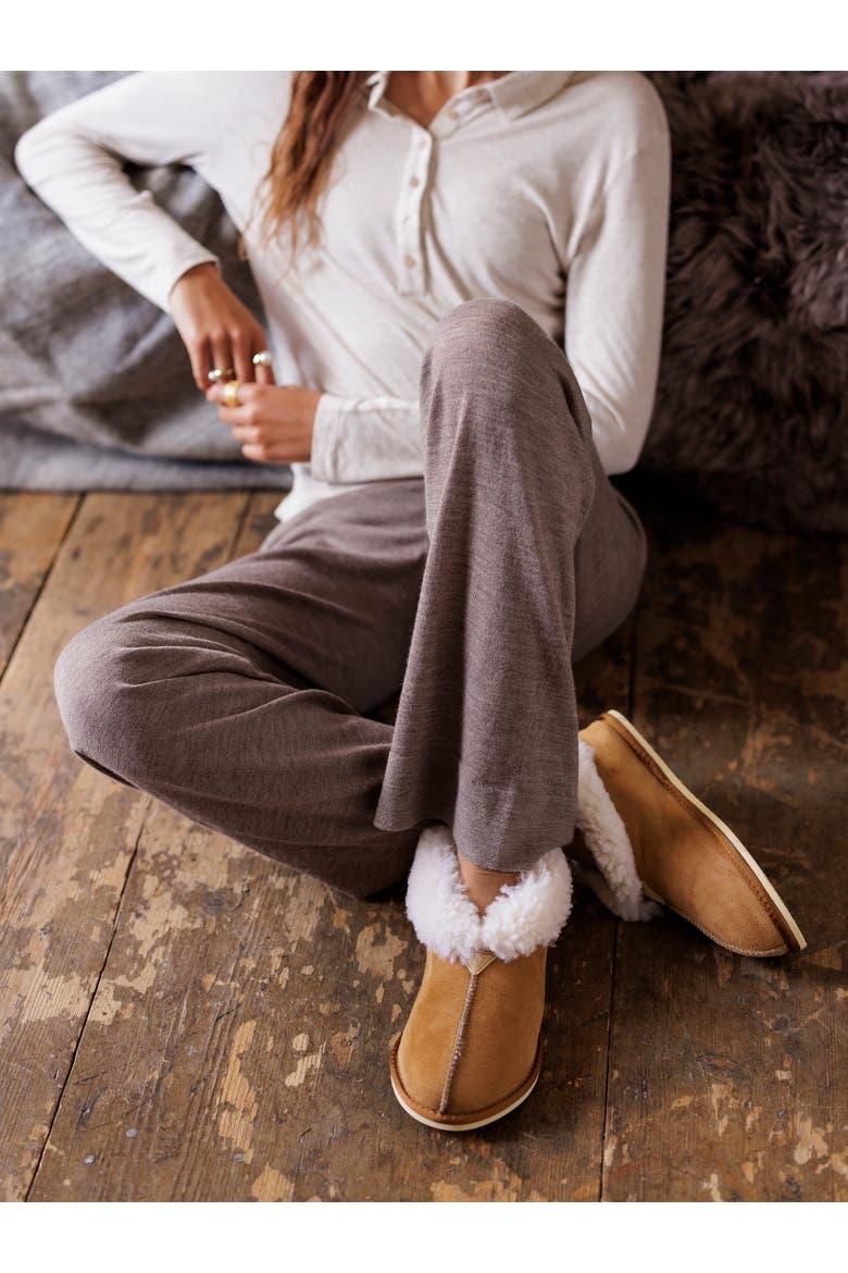 Wide Leg Merino Lounge Pants, Alternate, color, BISCUIT