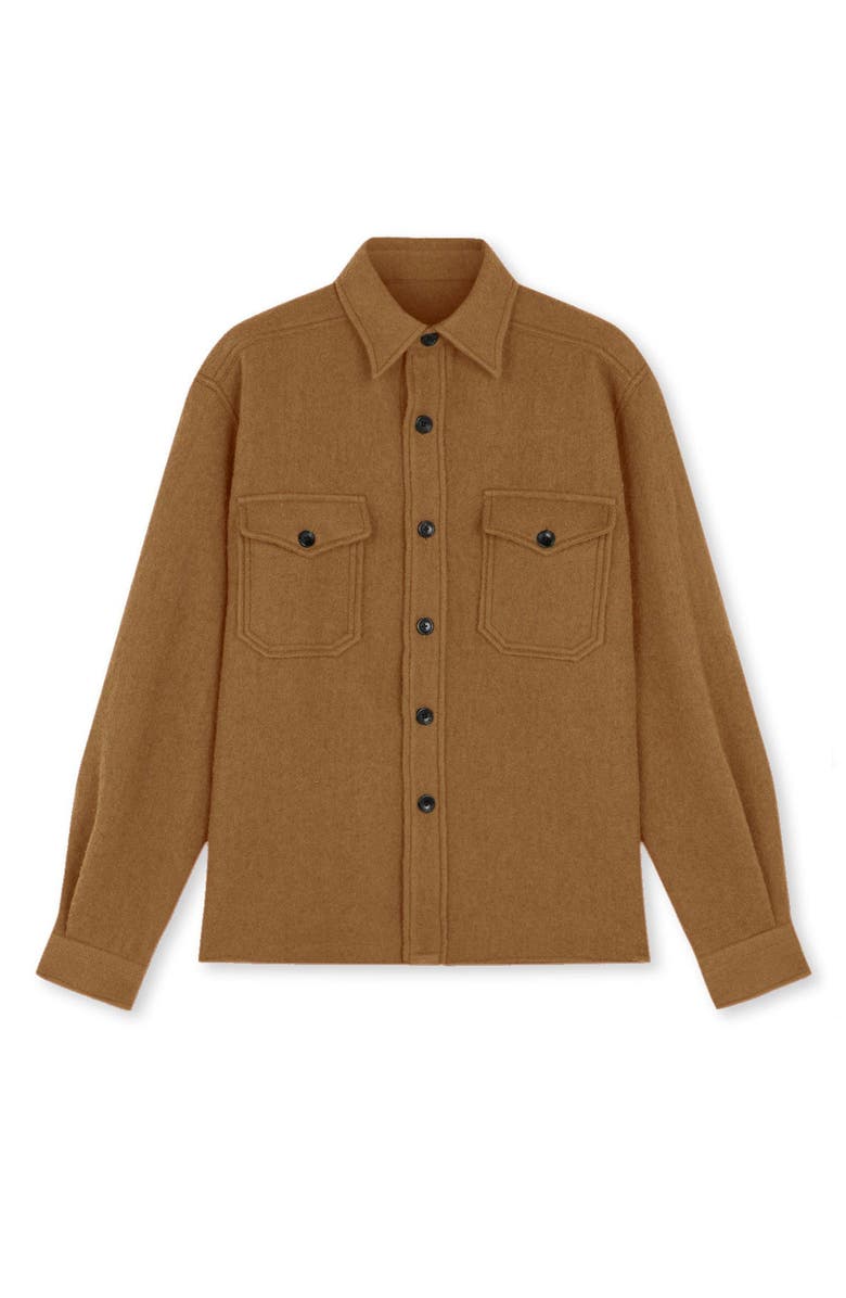 Fortela Kenny Wool Overshirt, Main, color, Camel
