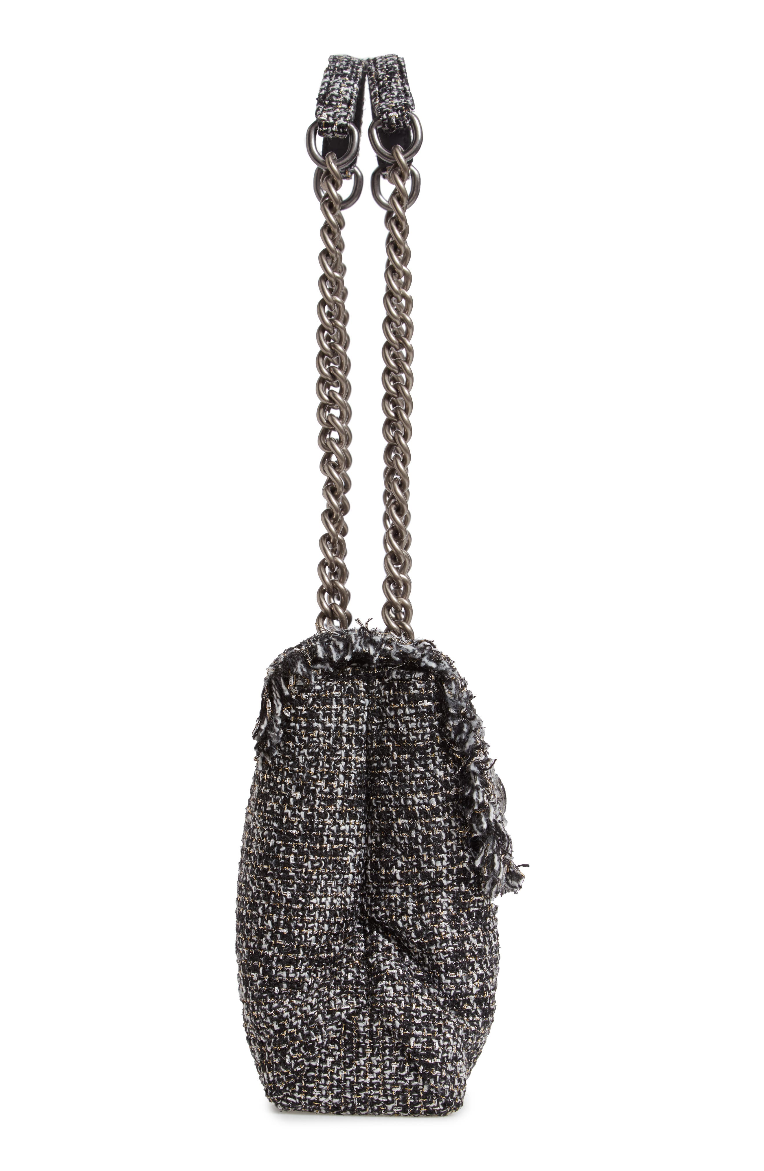 Large Kensington X Tweed Shoulder Bag, Alternate, color, GREY