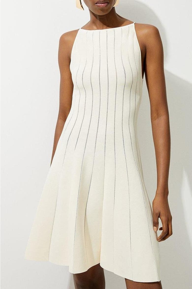Sheer Knit Mini Dress, Alternate, color, Cream