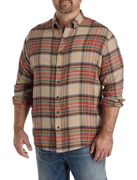 Big & Tall Large Plaid Flannel Sport Shirt