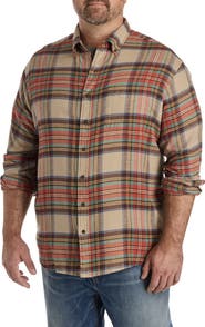 Harbor Bay by DXL Big & Tall Large Plaid Flannel Sport Shirt
