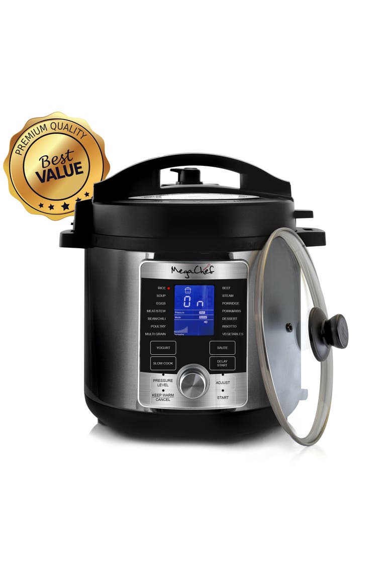 6 Quart Stainless Steel Electric Digital Pressure Cooker with Lid, Alternate, color, Grey
