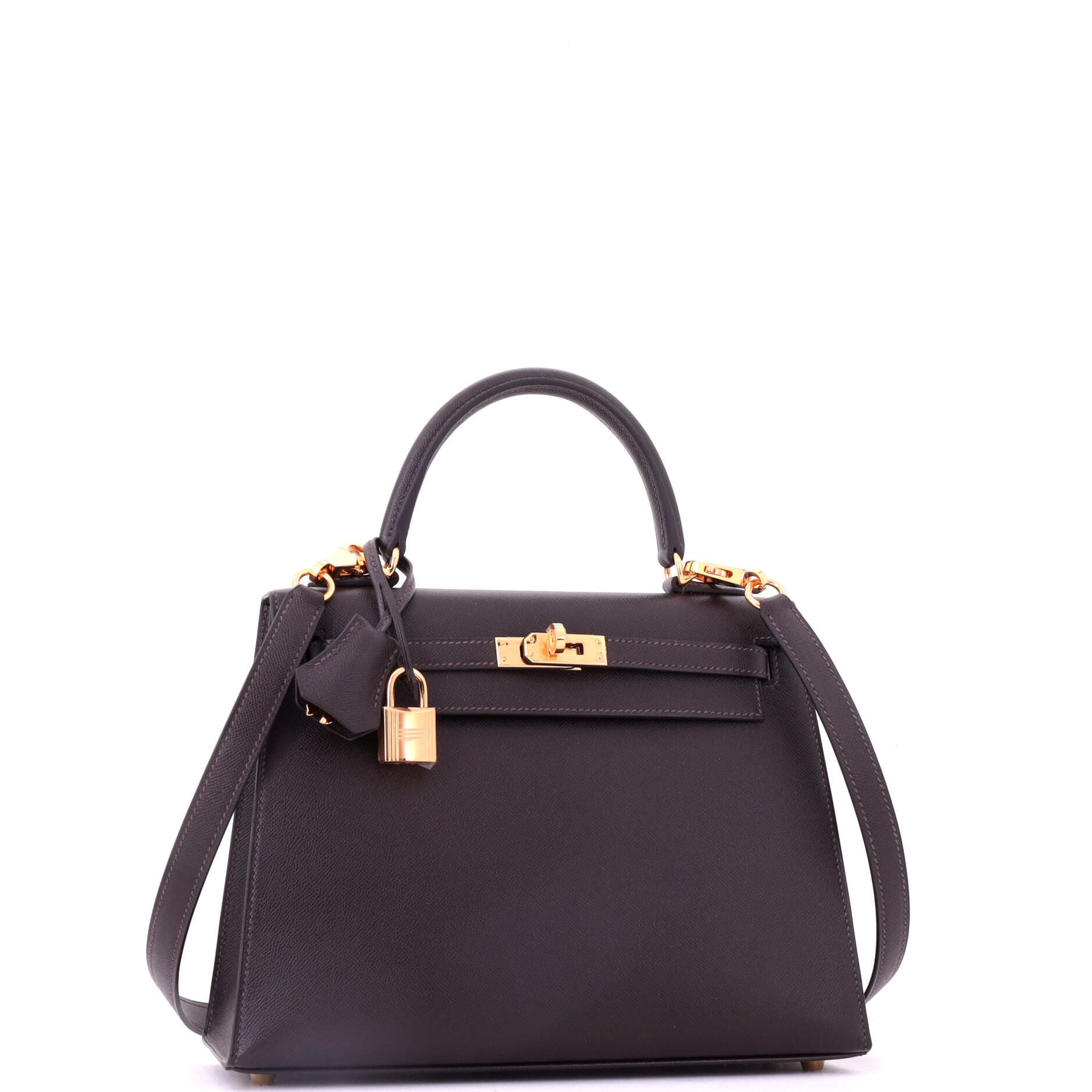 Pre-Owned Hermes Kelly Handbag Brown Madame with Gold Hardware 25, Alternate, color, Bai Brun