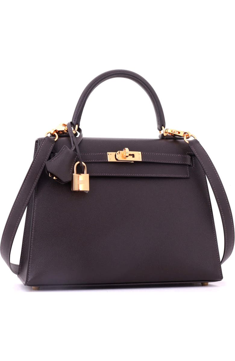 Pre-Owned Hermes Kelly Handbag Brown Madame with Gold Hardware 25, Alternate, color, Bai Brun