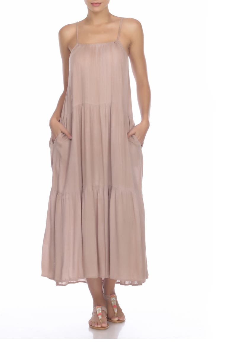 Tiered Pocket Maxi Dress, Main, color, TAUPE