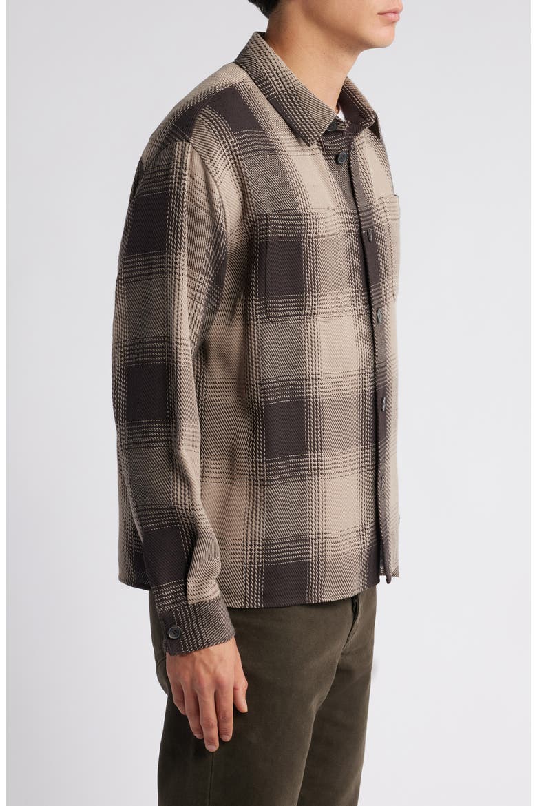 Chunky Plaid Button-Up Shirt, Alternate, color, BROWN PLAID