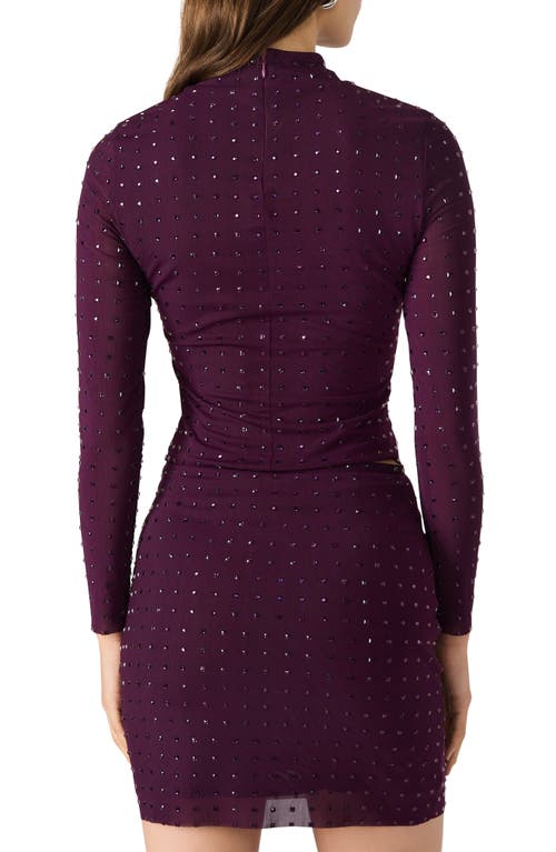 Steve Madden Luxe Melvina Stud Mock Neck Knit Top In Burgundy
