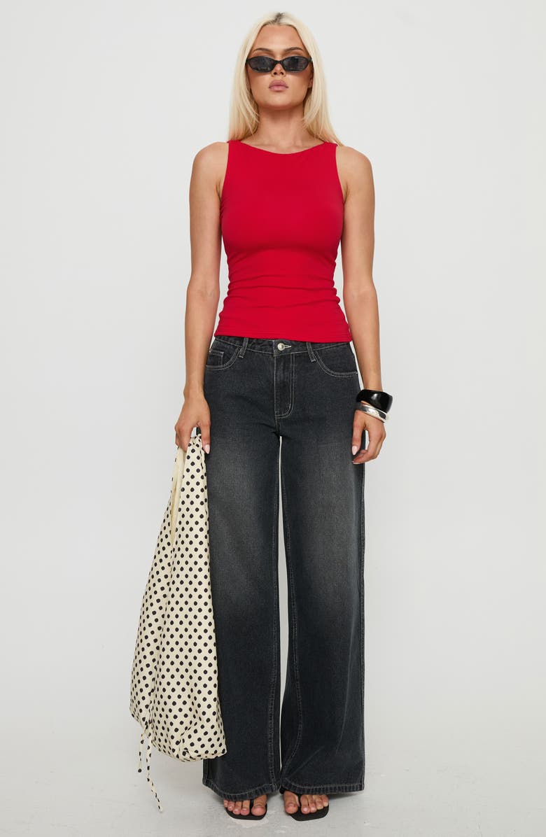 Princess Polly Lose Your Number Jersey Tank, Alternate, color, Red