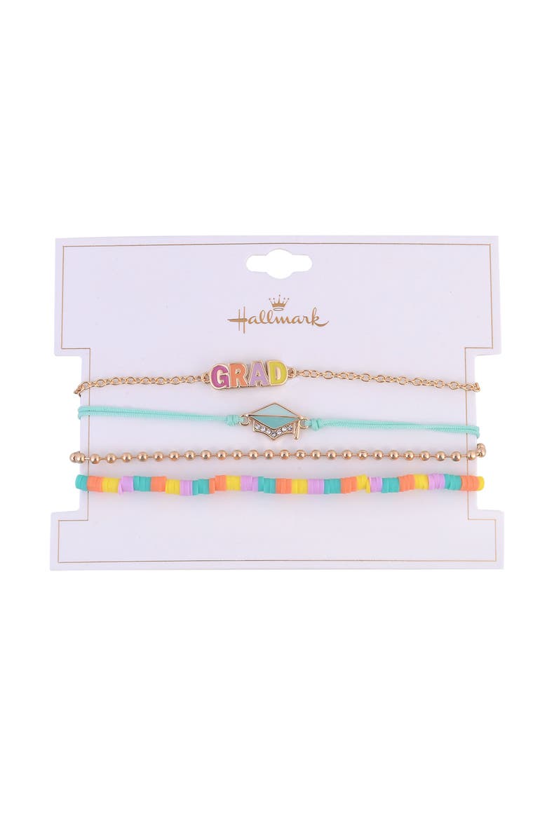 4pc Pastel Graduation Bracelet Set, Alternate, color, Multicolored