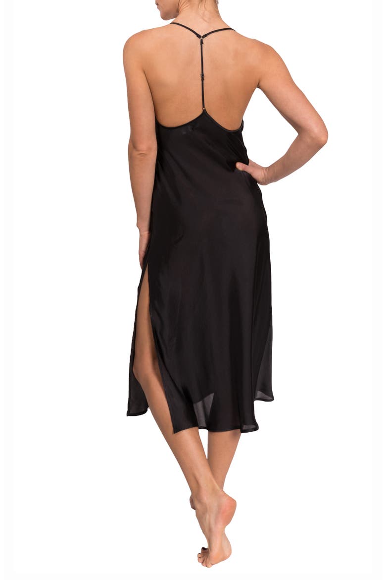 Sloan T-Back Midi Nightgown, Alternate, color, BLACK