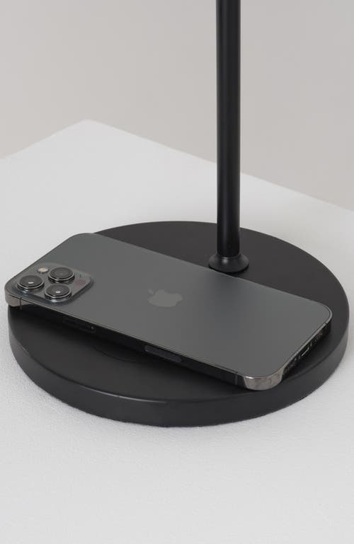 Brightech Leaf 16" Industrial Led Task Desk Lamp With Wireless Charging Pad, 3-way Dimming
