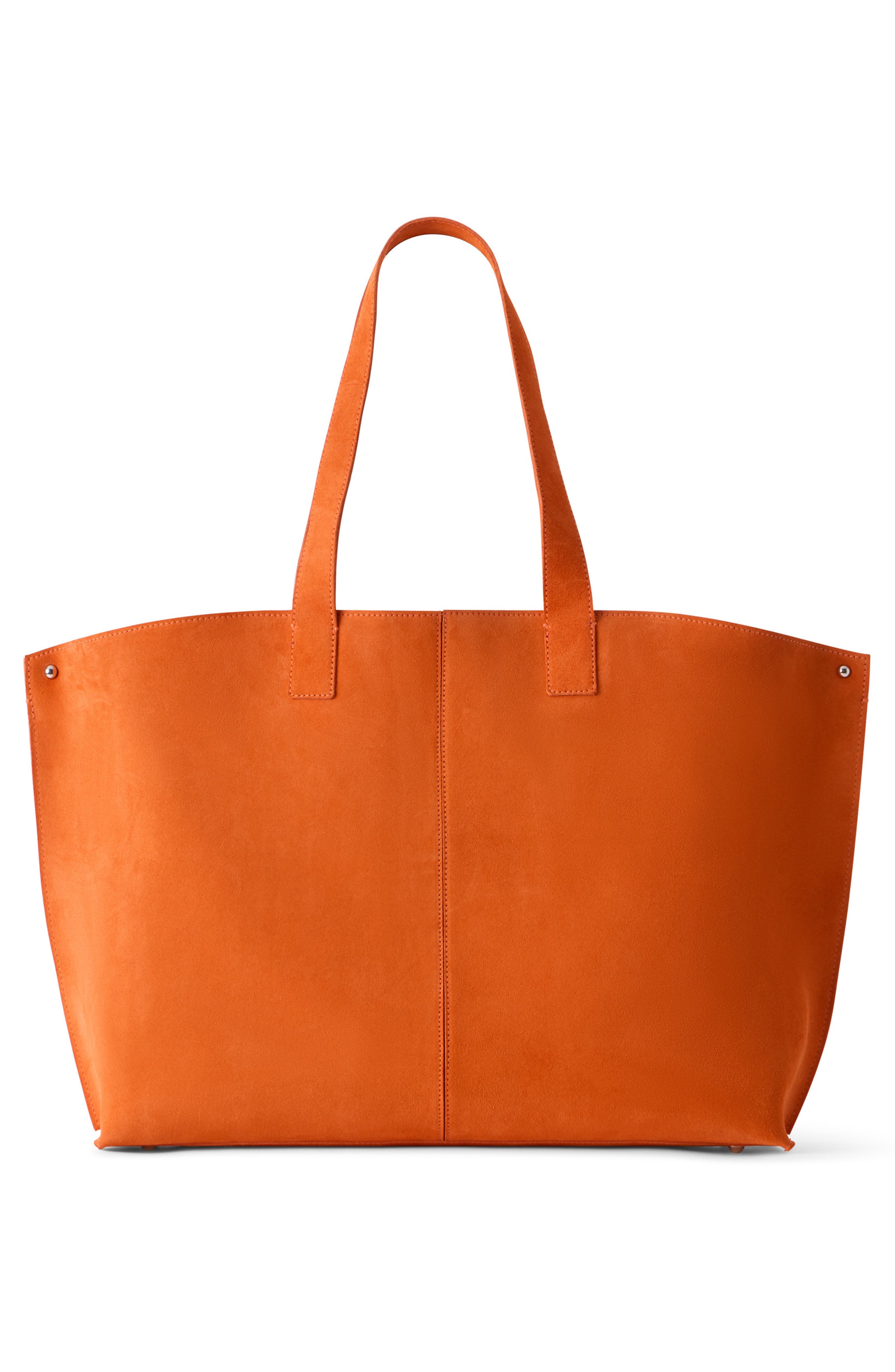Akris AI Suede Convertible Shoulder Tot, Alternate, color, Tangerine