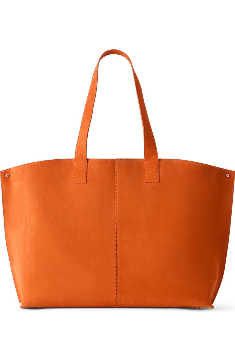 Akris AI Suede Convertible Shoulder Tot, Alternate, color, Tangerine