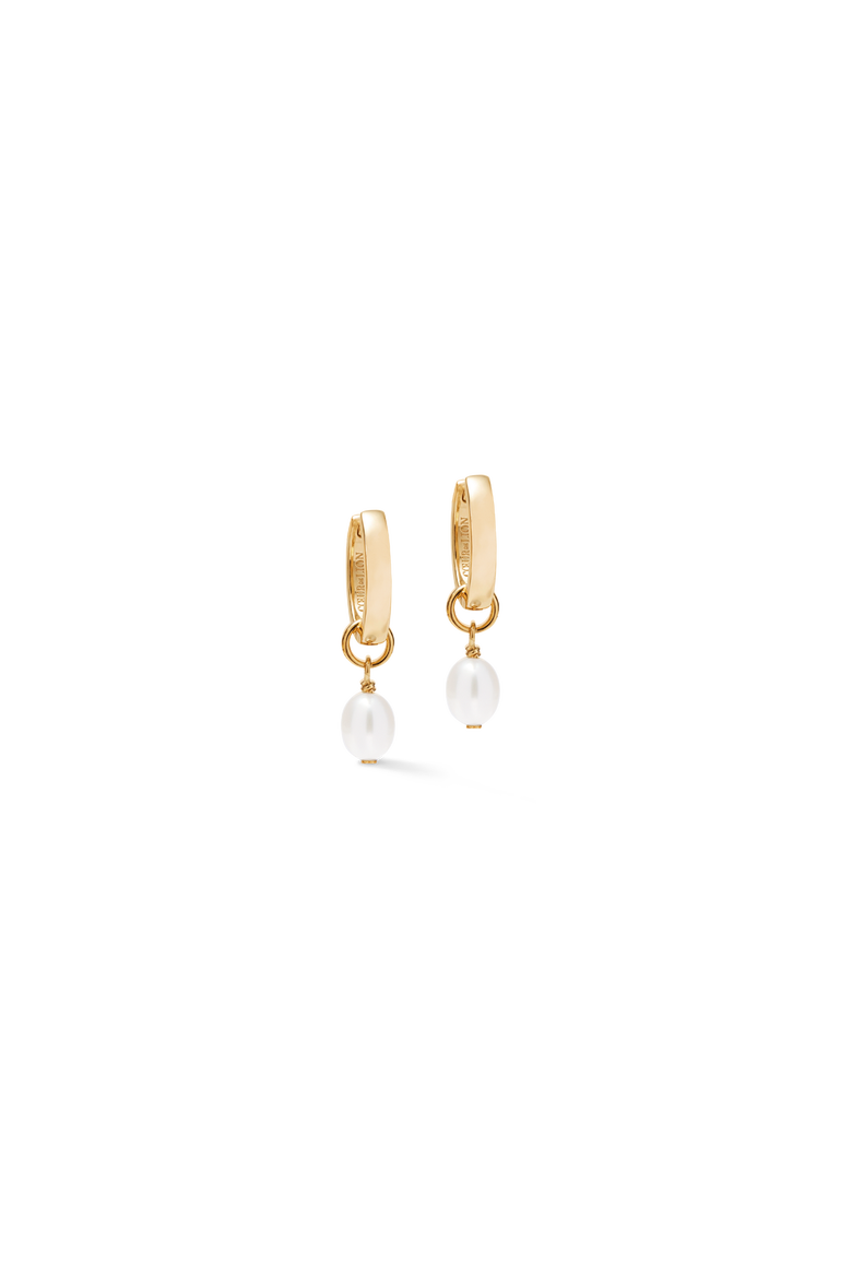Hoop Earrings Cosmic Pearls, Main, color, Midnight Gold
