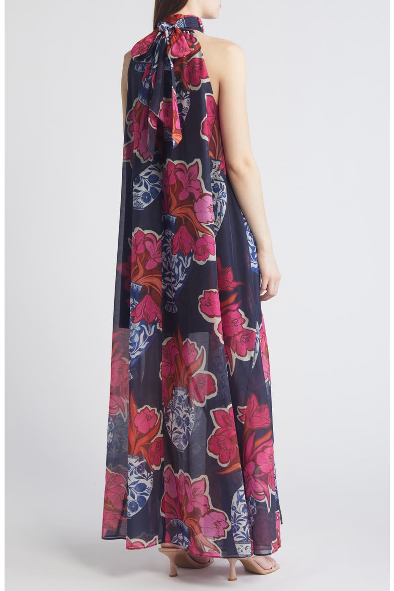Kinosei Floral Organza Maxi Dress, Alternate, color, DARK BLUE