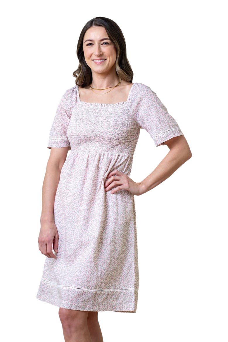 Women's Organic Bell Sleeve Smocked Dress, Main, color, Vintage Petal Ditsy