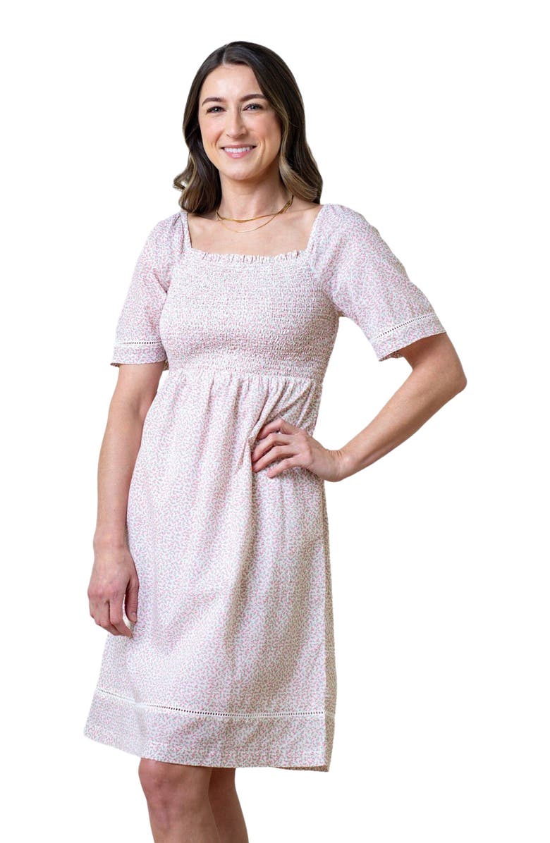 Hope & Henry Women's Organic Bell Sleeve Smocked Dress, Main, color, Vintage Petal Ditsy