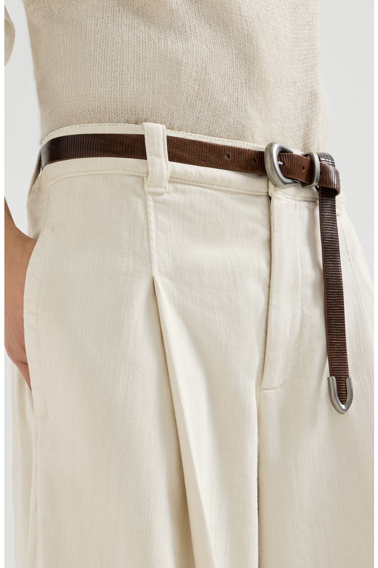 Pleated A-line trousers, Alternate, color, Milk