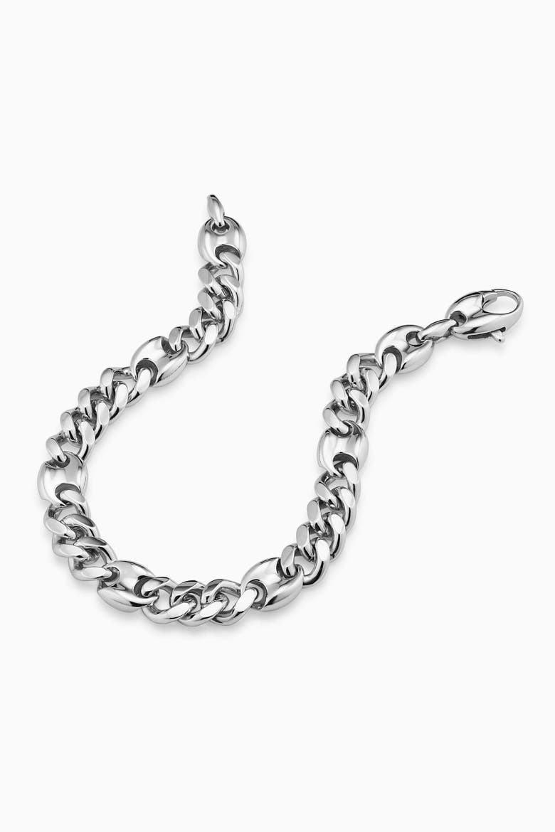 Mens Command Chain Bracelet in Sterling Silver, Alternate, color, Silver