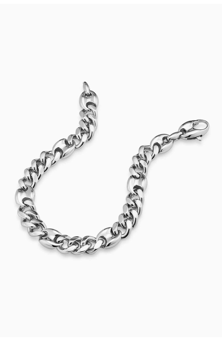 Oradina Mens Command Chain Bracelet in Sterling Silver, Alternate, color, Silver