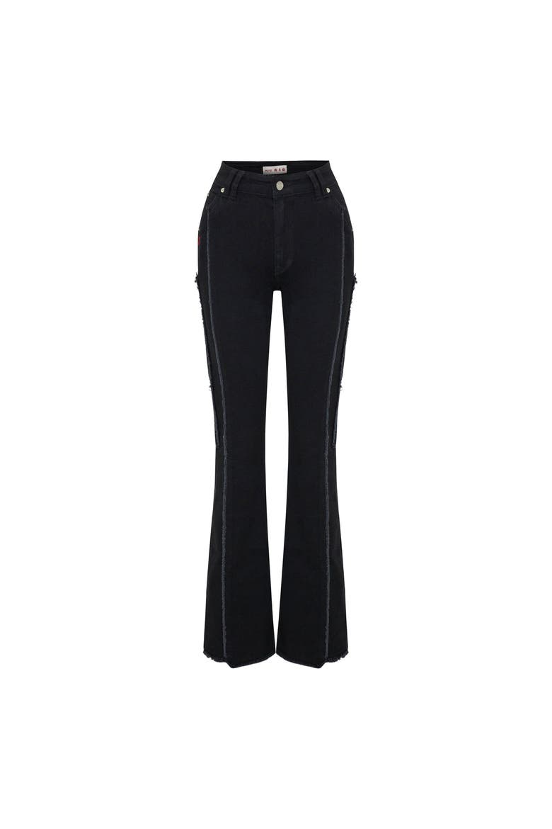 Flare Denim Pant, Alternate, color, BLACK
