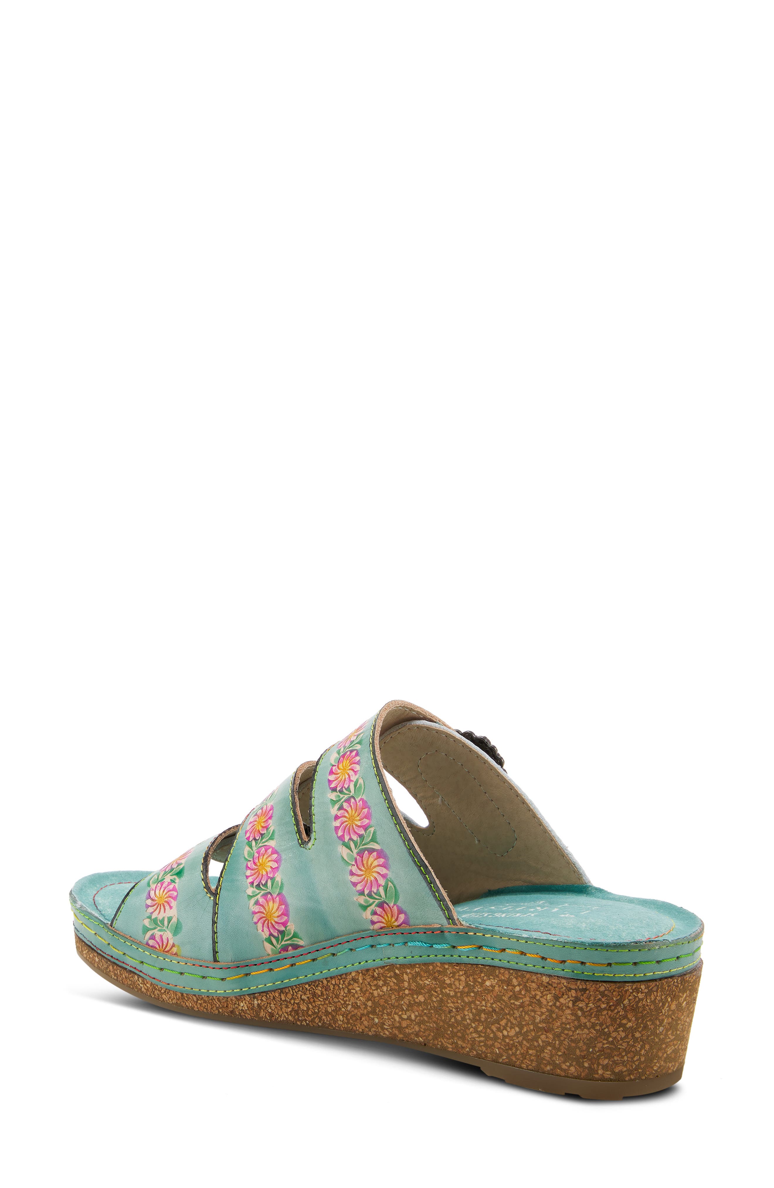 L'Artiste by Spring Step Poetry Floral Wedge Slide Sandal, Alternate, color, 