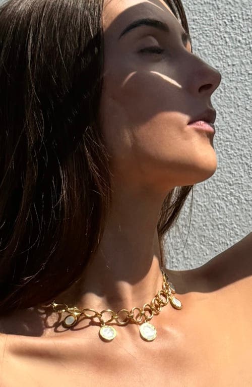 Freya Rose Forged Circular Necklace, Gold In Gold