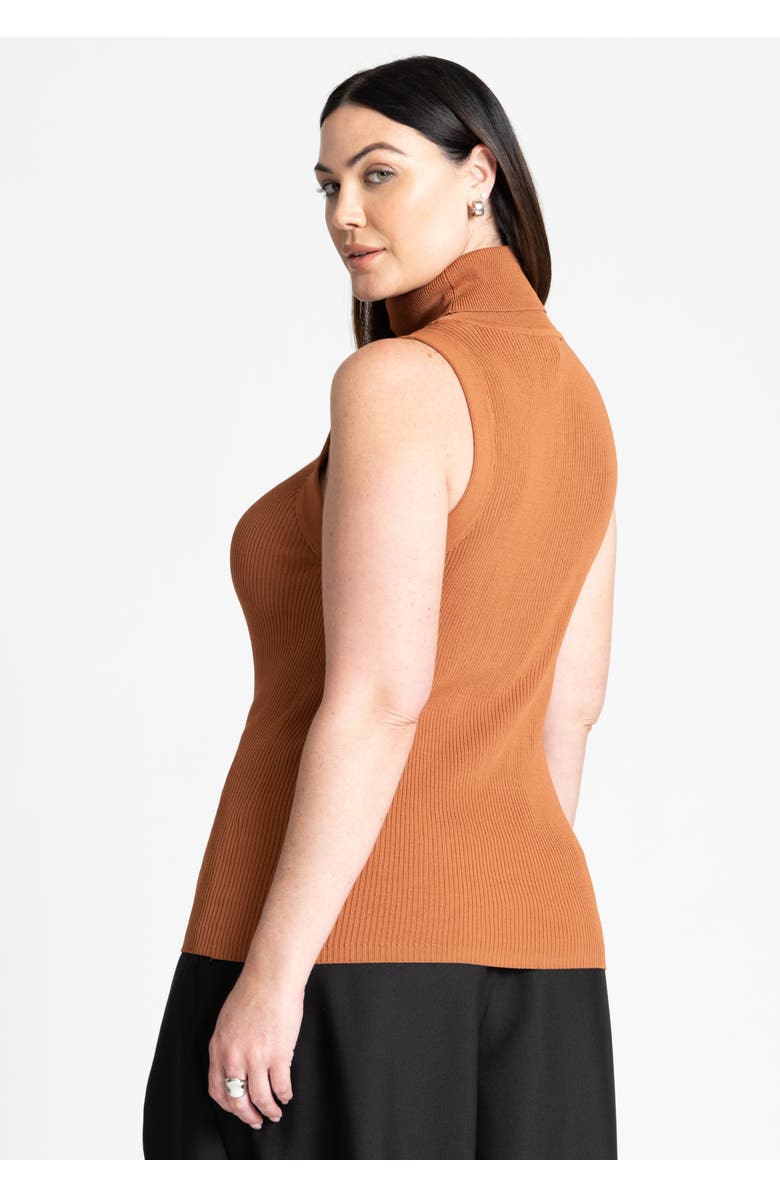 ELOQUII Turtleneck Layering Sweater, Alternate, color, Warm Chestnut