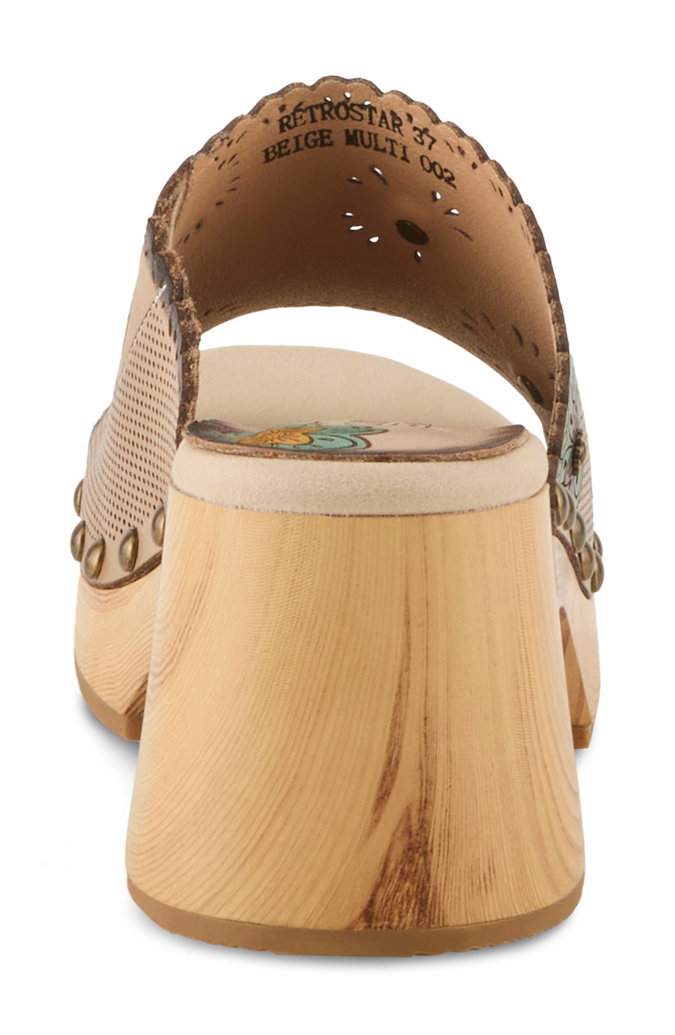 L'Artiste by Spring Step Retrostar Platform Slide Sandal, Alternate, color, Beige Multi