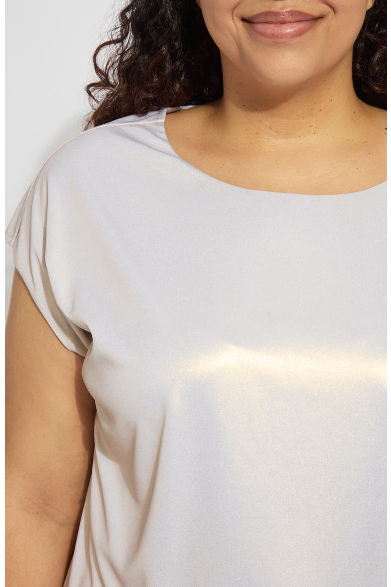 Foil Jersey Top, Alternate, color, WHITE GOLD
