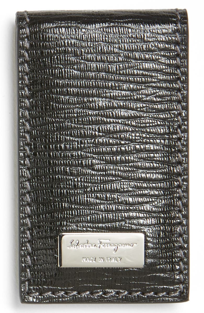 FERRAGAMO Salvatore Ferragamo Stamped Calf Magnetic Money Clip, Main, color,