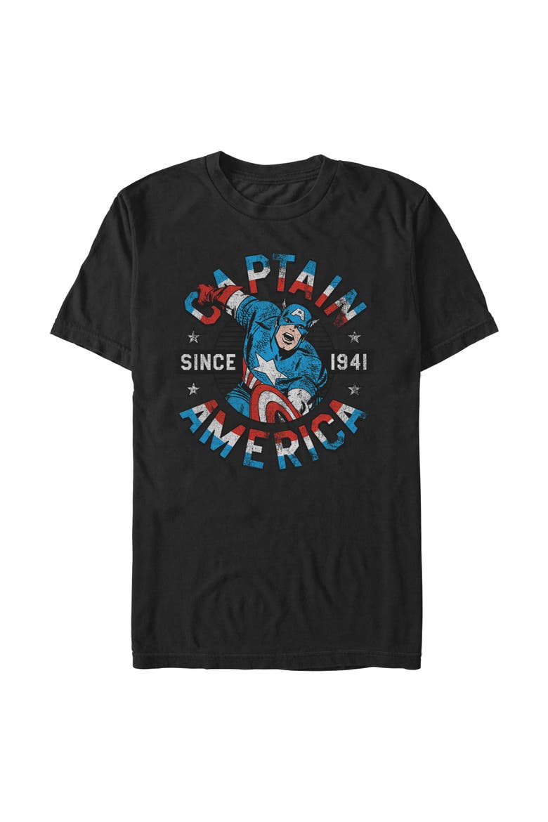 Men's Marvel Captain Since 1941  Graphic T-Shirt, Main, color, Black