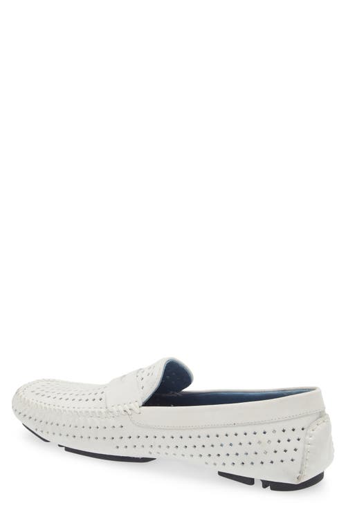 Robert Zur Flyer Perforated Driving Shoe In White