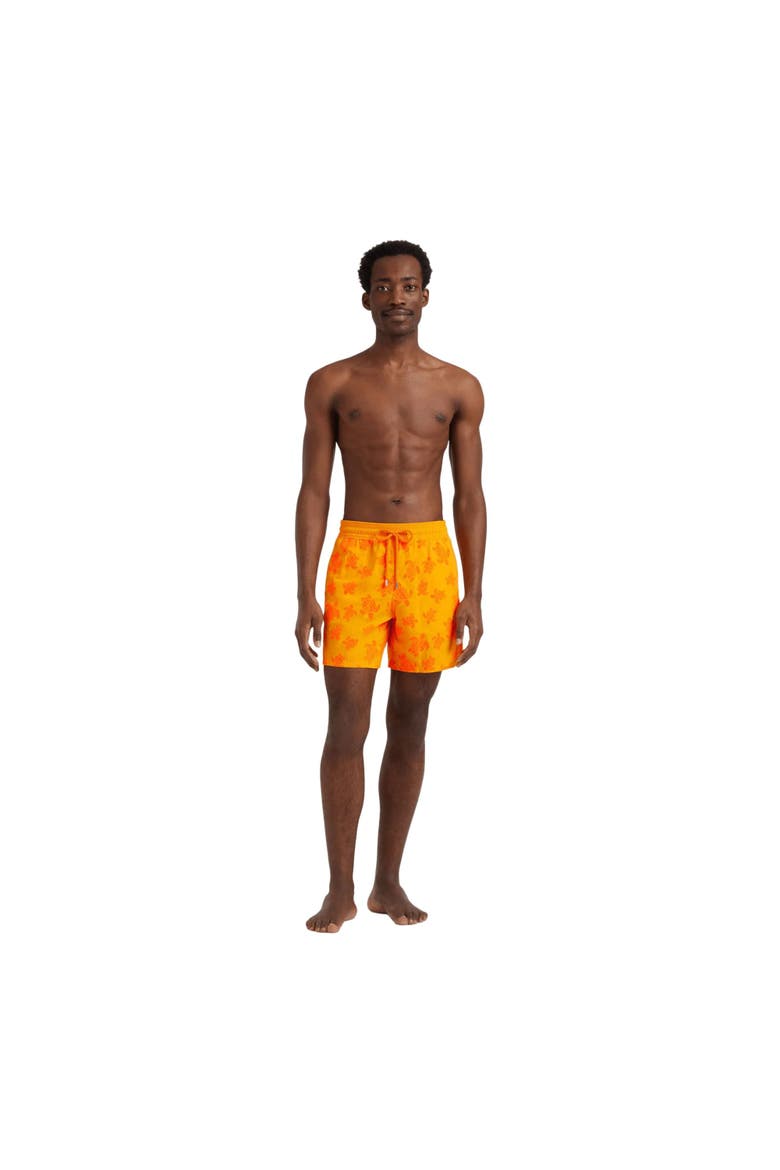 Men Swim Shorts Flocked Rondes Des Tortues, Alternate, color, mango
