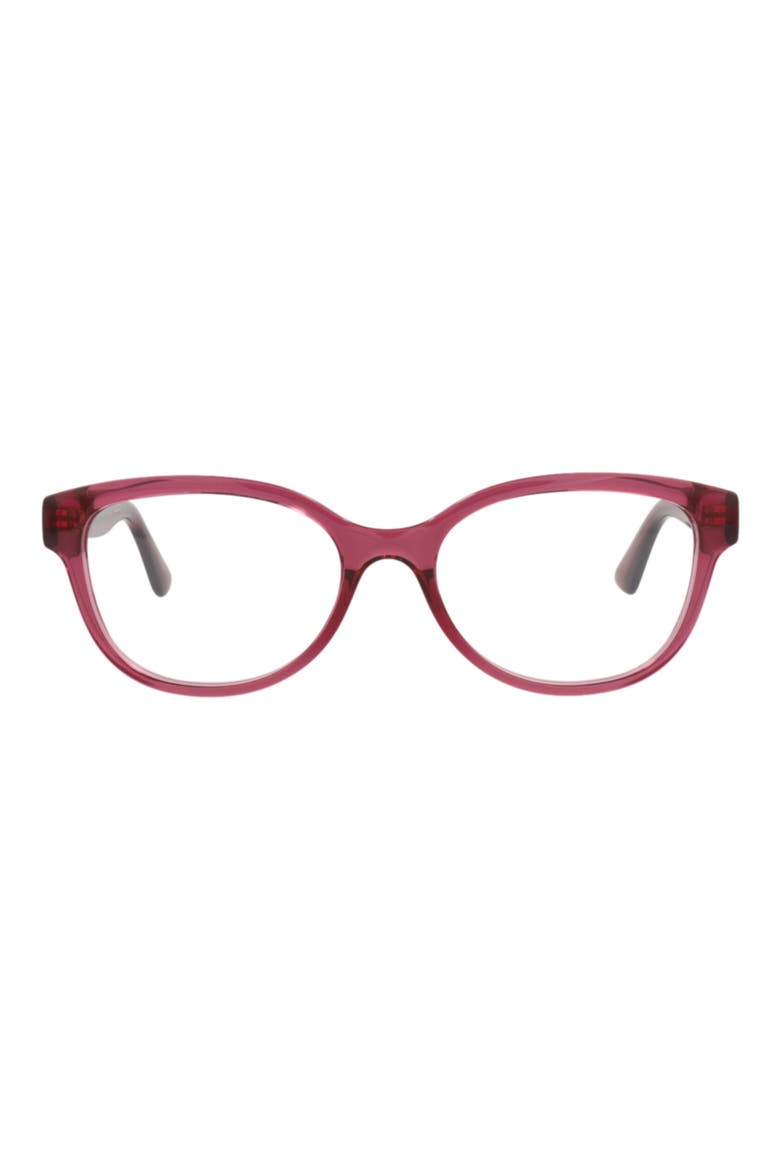 53mm Oval Optical Glasses, Main, color, BURGUNDY BURGUNDY TRANSPARENT