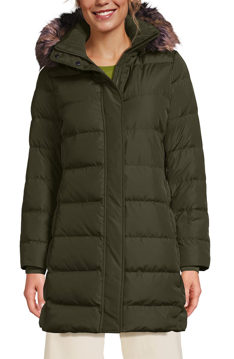 Lands' End Down Winter Coat, Main, color, Woodland Moss