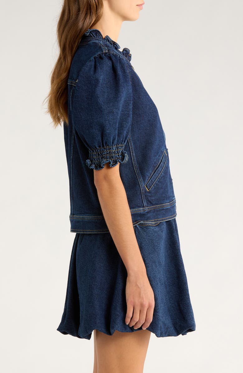Cinq à Sept Quincy Short Sleeve Denim Jacket, Alternate, color, Fontaine