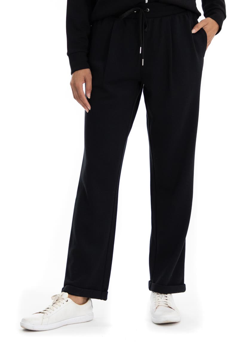 Scuba Pique Tailored Ankle Pants, Main, color, BLACK BEAUTY