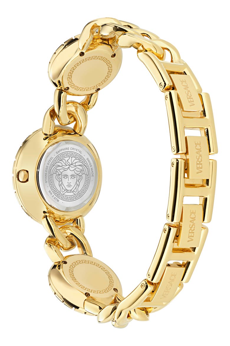 La Greca Stud Icon Two-Tone Bracelet Watch, 28mm, Alternate, color, YELLOW GOLD