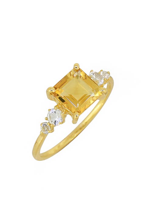 Citrine & White Topaz Ring