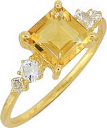 YS GEMS Citrine & White Topaz Ring