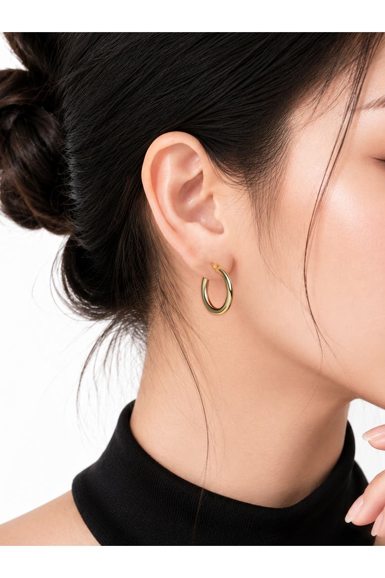 15mm Hoop Earrings in 14K Gold, Alternate, color, Yellow Gold