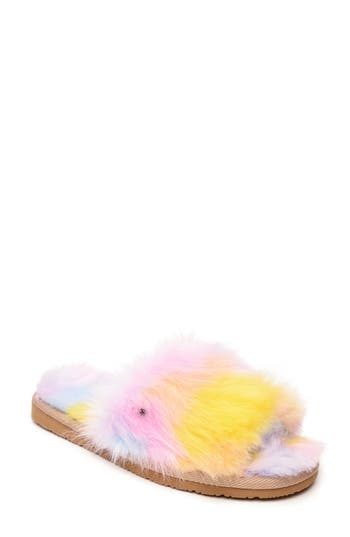 Minnetonka Little Girls Lyla Faux Fur Slide Slippers
