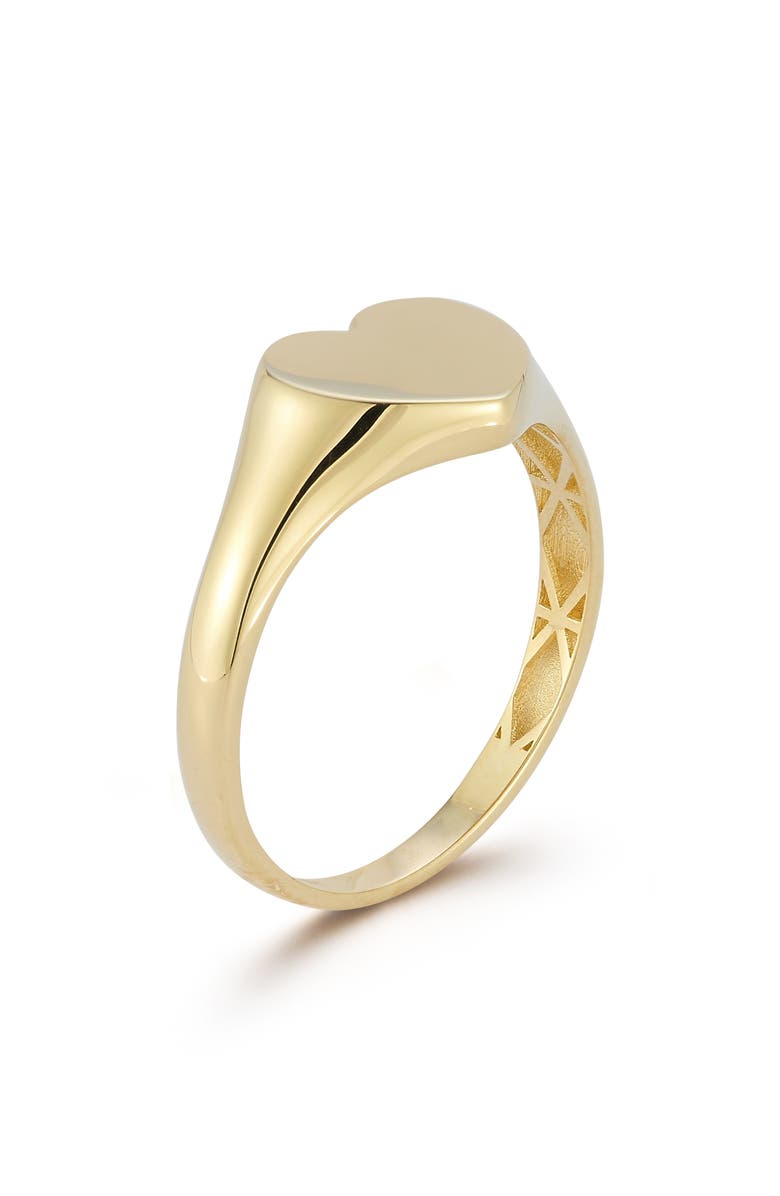 Ember Fine Jewelry Heart Signet Ring, Alternate, color, Gold